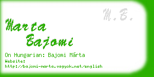 marta bajomi business card